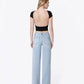 Back product images of Back product images of Super Light - Mid Rise Clean Cut Raw Hem Wide Leg Jeans