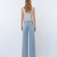 Back product images of Super Light - Mid Rise Clean Cut Raw Hem Wide Leg Jeans