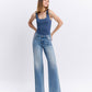 Front product images of Vouchsafe - Mid Rise Clean Cut Raw Hem Wide Leg Jeans