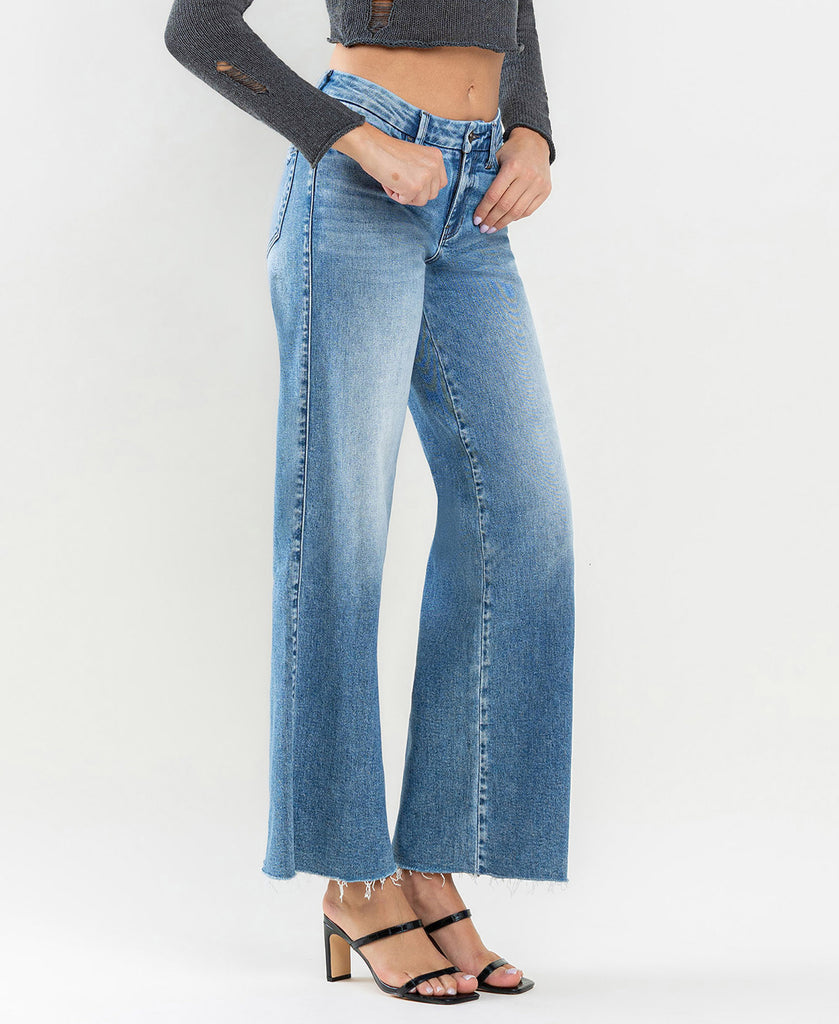 Right 45 degrees product image of Vouchsafe - Mid Rise Wide Leg Jeans