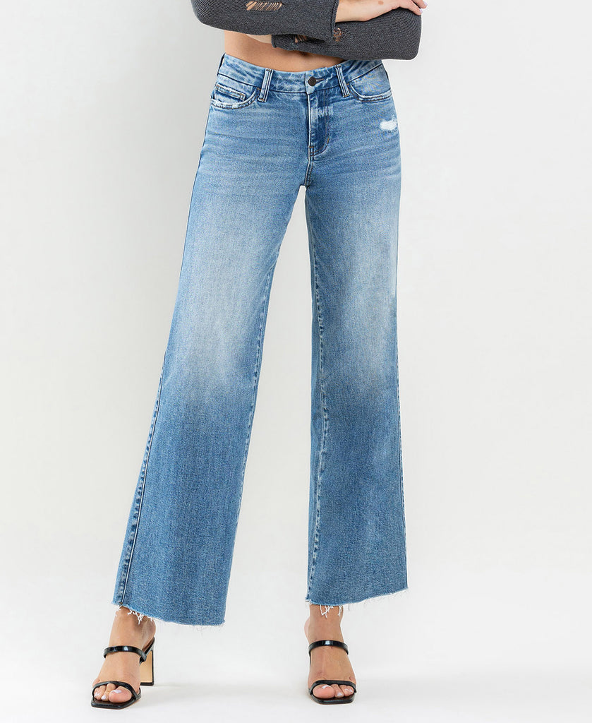 Front product images of Vouchsafe - Mid Rise Wide Leg Jeans