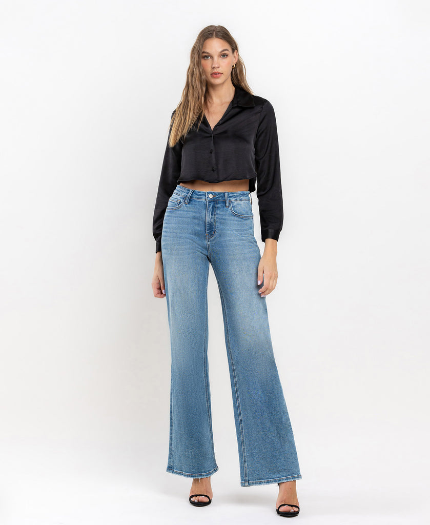 Front product images of Righteously - High Rise Wide Leg Jeans
