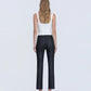 Back product images of Jet Black - High Rise Coated Ankle Slim Straight Jeans