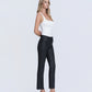 Right 45 degrees product image of Jet Black - High Rise Coated Ankle Slim Straight Jeans
