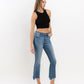 Right 45 degrees product image of Prodigy - Mid Rise Distressed Cropped Bootcut Jeans