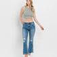 Front product images of Straightforward - Mid Rise Uneven Hem Ankle Kick Flare Jeans