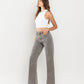 Left 45 degrees product image of Smokey Olive - Super High Rise 90's Vintage Hem Detail Flare Jeans