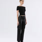 Right 45 degrees product image of Astonished - High Rise Coated Cargo Straight Jeans