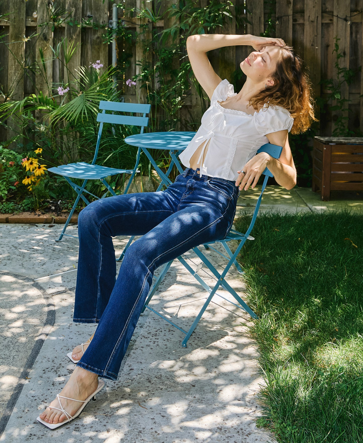 editorial image of Sufficed - High Rise Full Length Bootcut Jeans
