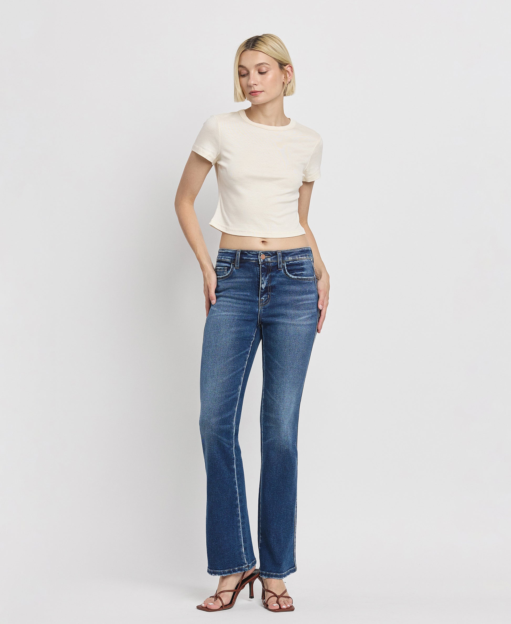 Front product images of Sufficed - High Rise Full Length Bootcut Jeans