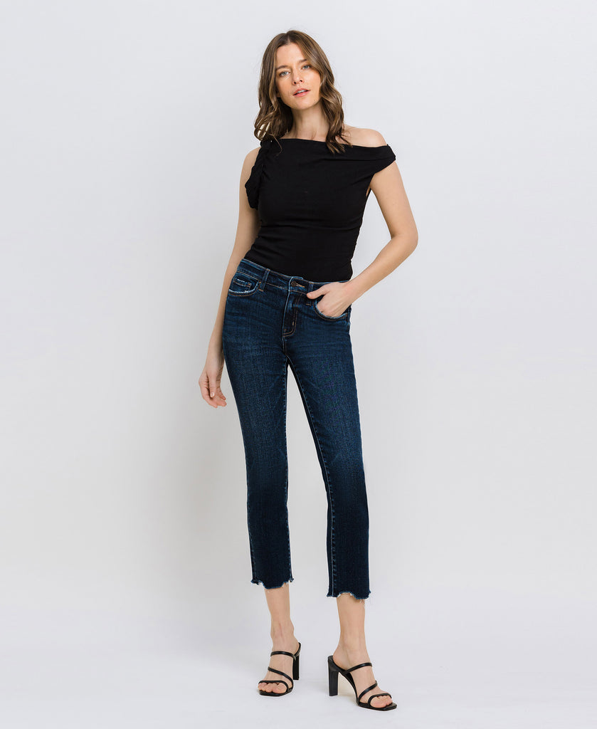 Front product images of Issue Free - Mid Rise Crop Slim Straight Jeans