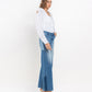 Right 45 degrees product image of Coherence - High Rise Side Contrast Wide Leg Jeans