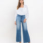 Front product images of Coherence - High Rise Side Contrast Wide Leg Jeans