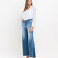 Left 45 degrees product image of Coherence - High Rise Side Contrast Wide Leg Jeans