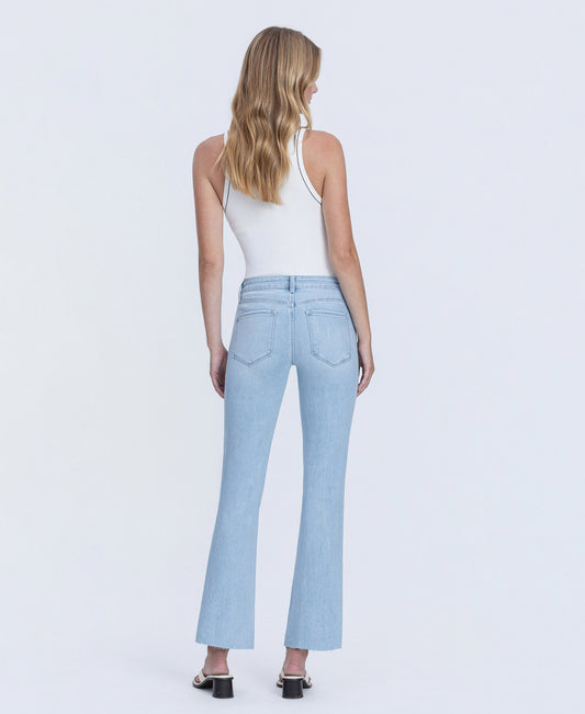 Back product images of Uplift - Mid Rise Raw Hem Ankle Bootcut Jeans