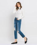 Left 45 degrees product image of Consistent - High Rise Slim Straight Jeans