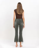 Back product images of  Deep Forest - High Rise Cropped Flare Jeans