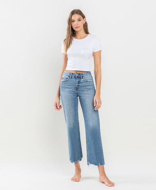 Front product images of Victorious - High Rise Crop Wide Leg Jeans