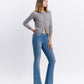 Right 45 degrees product image of Well Rounded - Mid Rise Raw Hem Ankle Bootcut Jeans