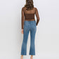Back product images of Feasibly - High Rise Clean Cut Hem Cropped Flare Jeans