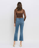Back product images of Feasibly - High Rise Clean Cut Hem Cropped Flare Jeans