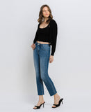 Left 45 degrees product image of Upliftment - Mid Rise Ankle Regular Straight Jeans
