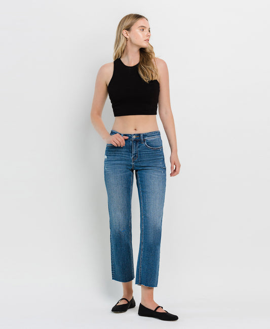 Front product images of Upliftment - Mid Rise Ankle Regular Straight Jeans