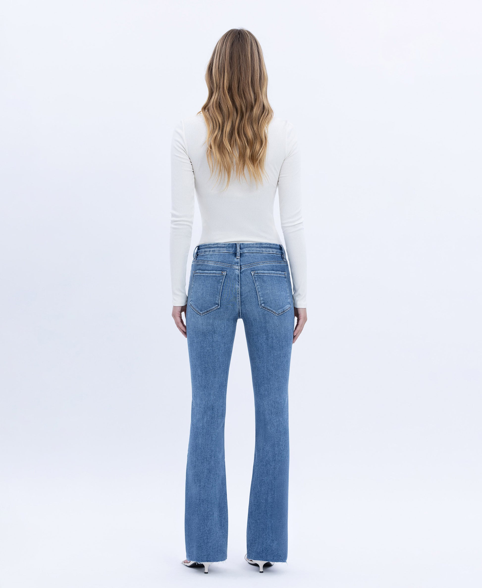 product Flores Sea - Mid Rise Seamless Waistband Bootcut Jeans