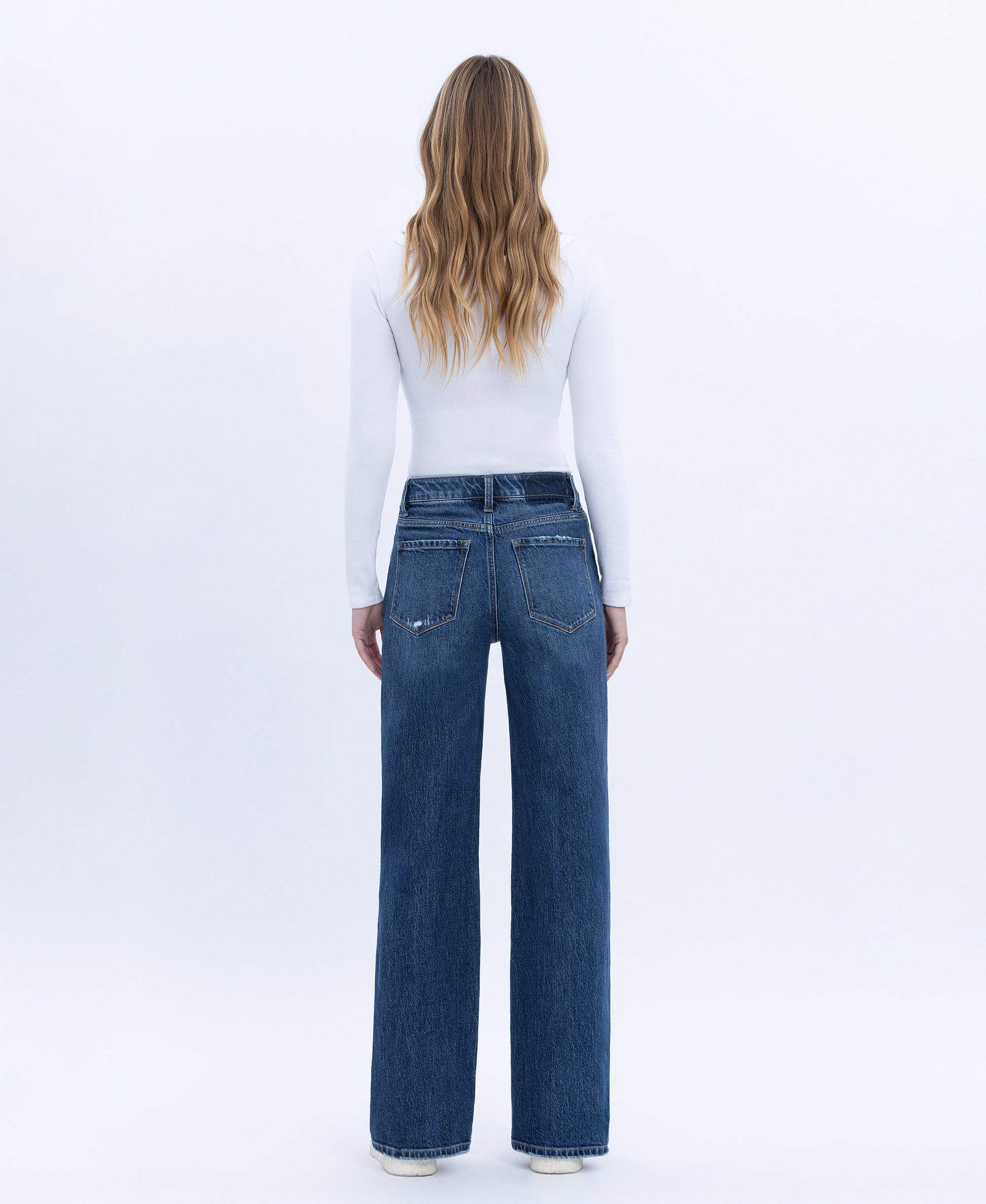 Back product images of Dark Wash - 90's Super High Rise Wide Leg Jeans