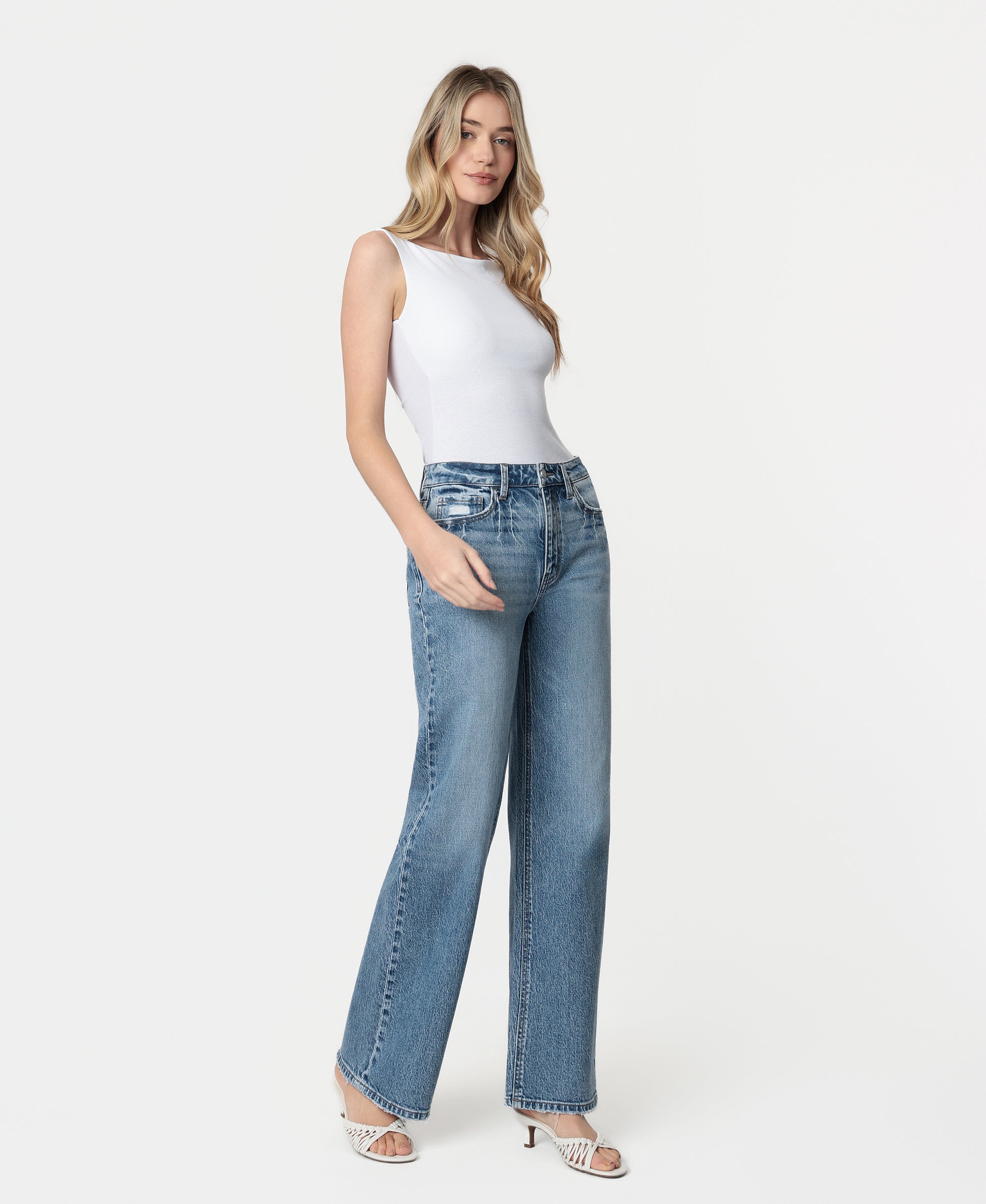 VERVET Leaping Water 90's Super High Rise Wide Leg Jeans