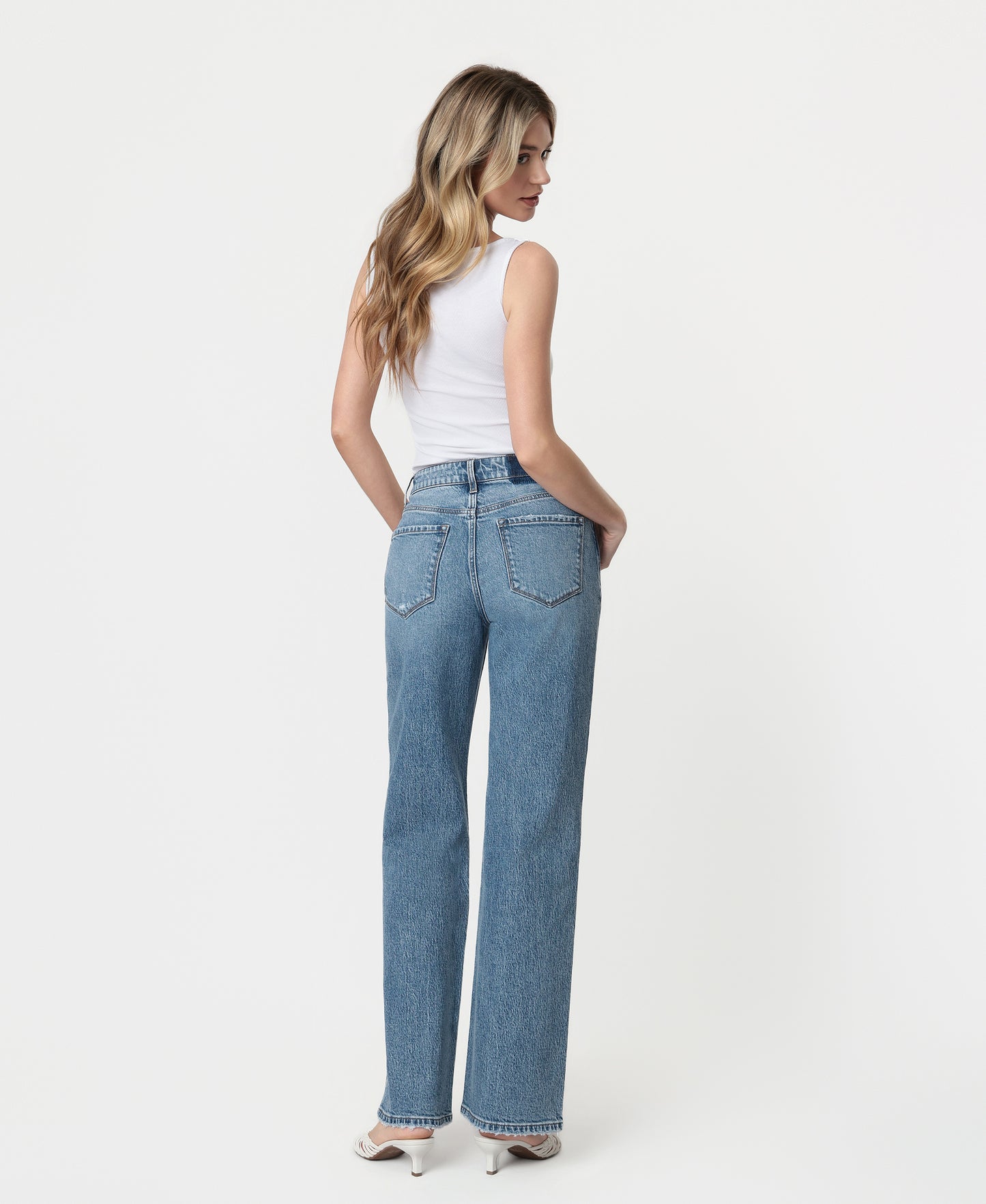  Back product images of Leaping Water - 90's Super High Rise Wide Leg Jeans