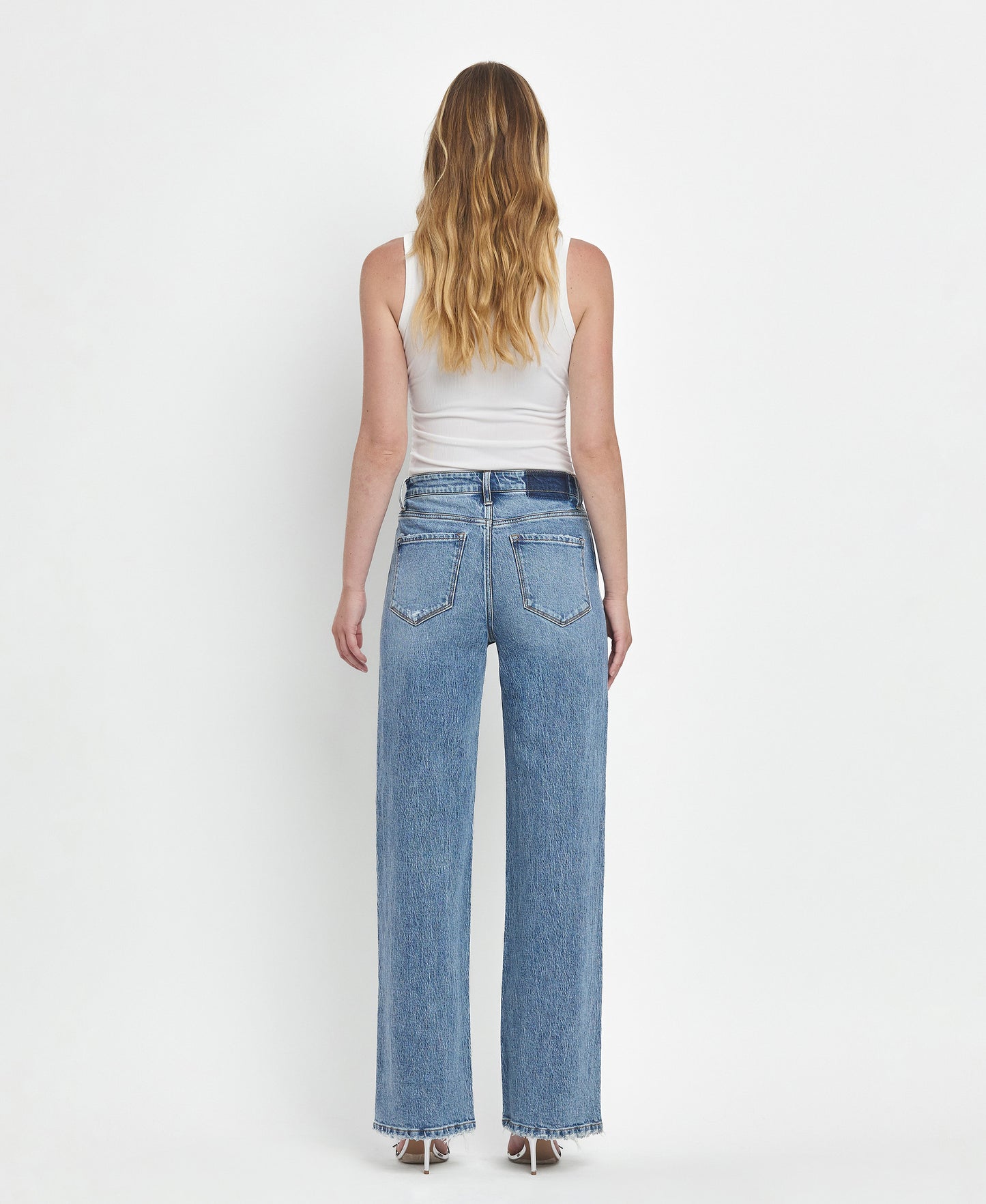 Back product images of Leaping Water - 90's Super High Rise Wide Leg Jeans