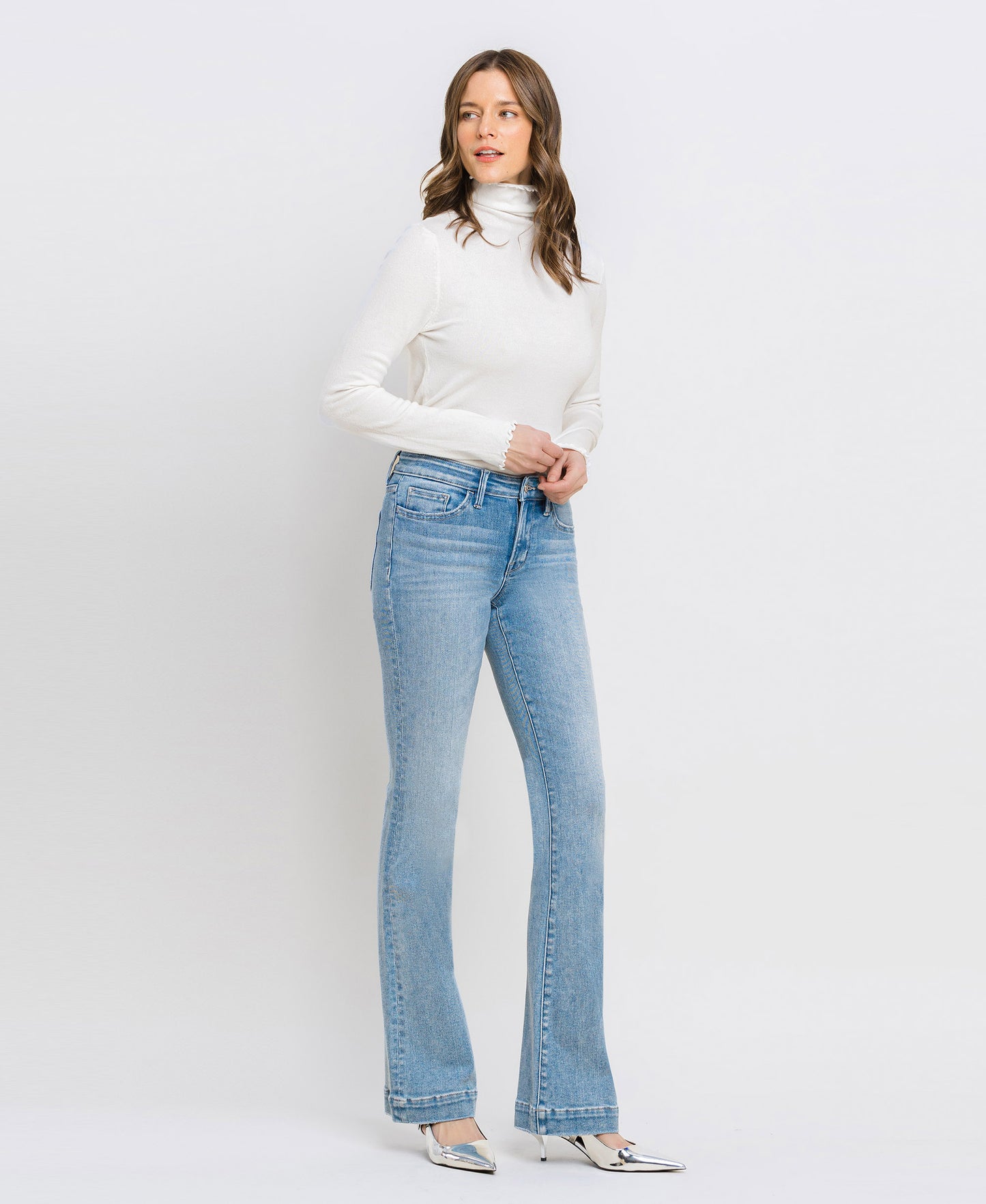 Right 45 degrees product image of Lengendary - Mid Rise Bootcut Jeans