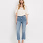 Front product images of Merciful - High Rise Frayed Hem Crop Flare Jeans