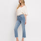 Left 45 degrees product image of Merciful - High Rise Frayed Hem Crop Flare Jeans