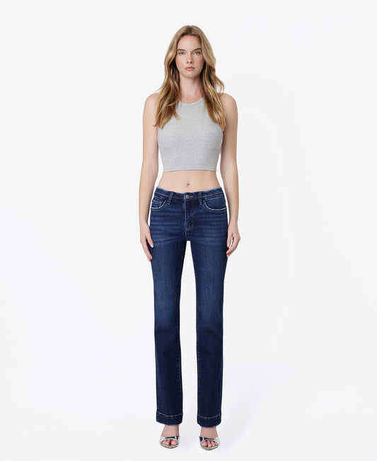 Front product images of Dark - Mid Rise Seamless Waistband Bootcut Jeans