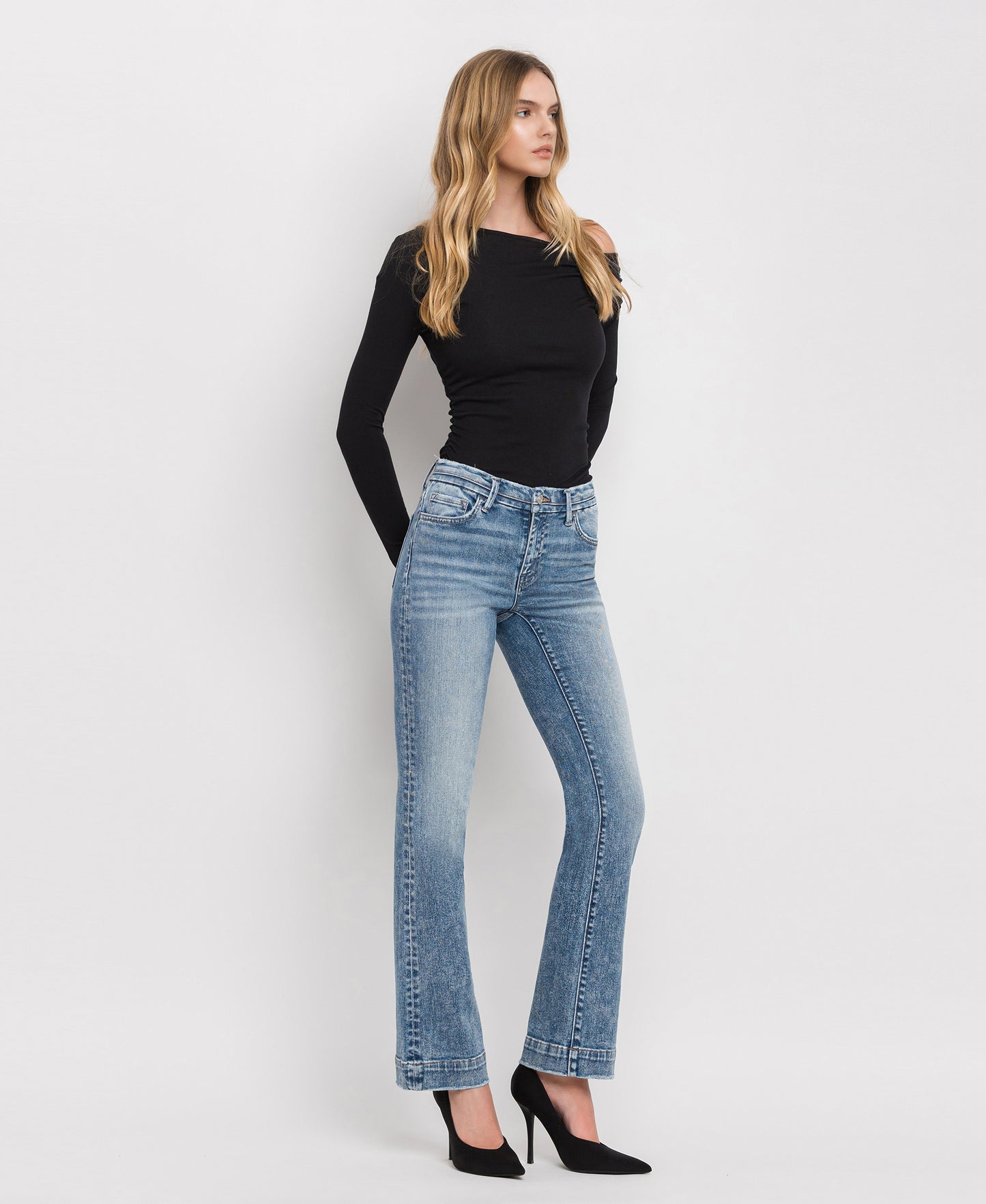Right 45 degrees product image of Mount Bruce - Mid Rise Bootcut Jeans