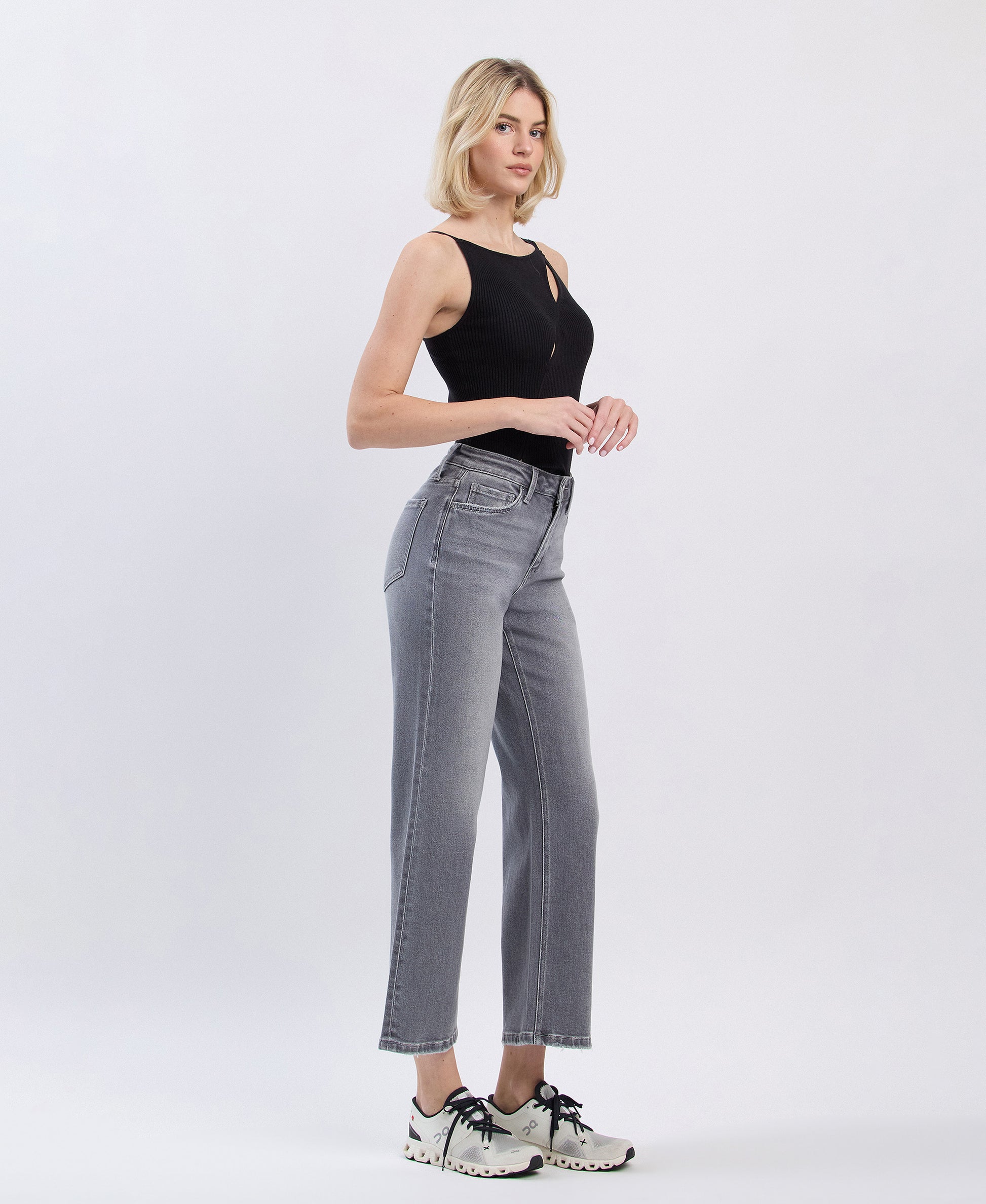 Right 45 degrees product image of River Eden - High Rise Ankle Slim Wide Leg Jeans