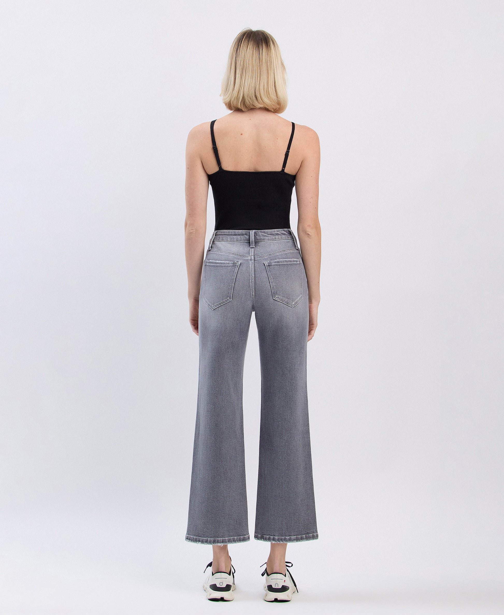 Left 45 degrees product image of Back product images of River Eden - High Rise Ankle Slim Wide Leg Jeans