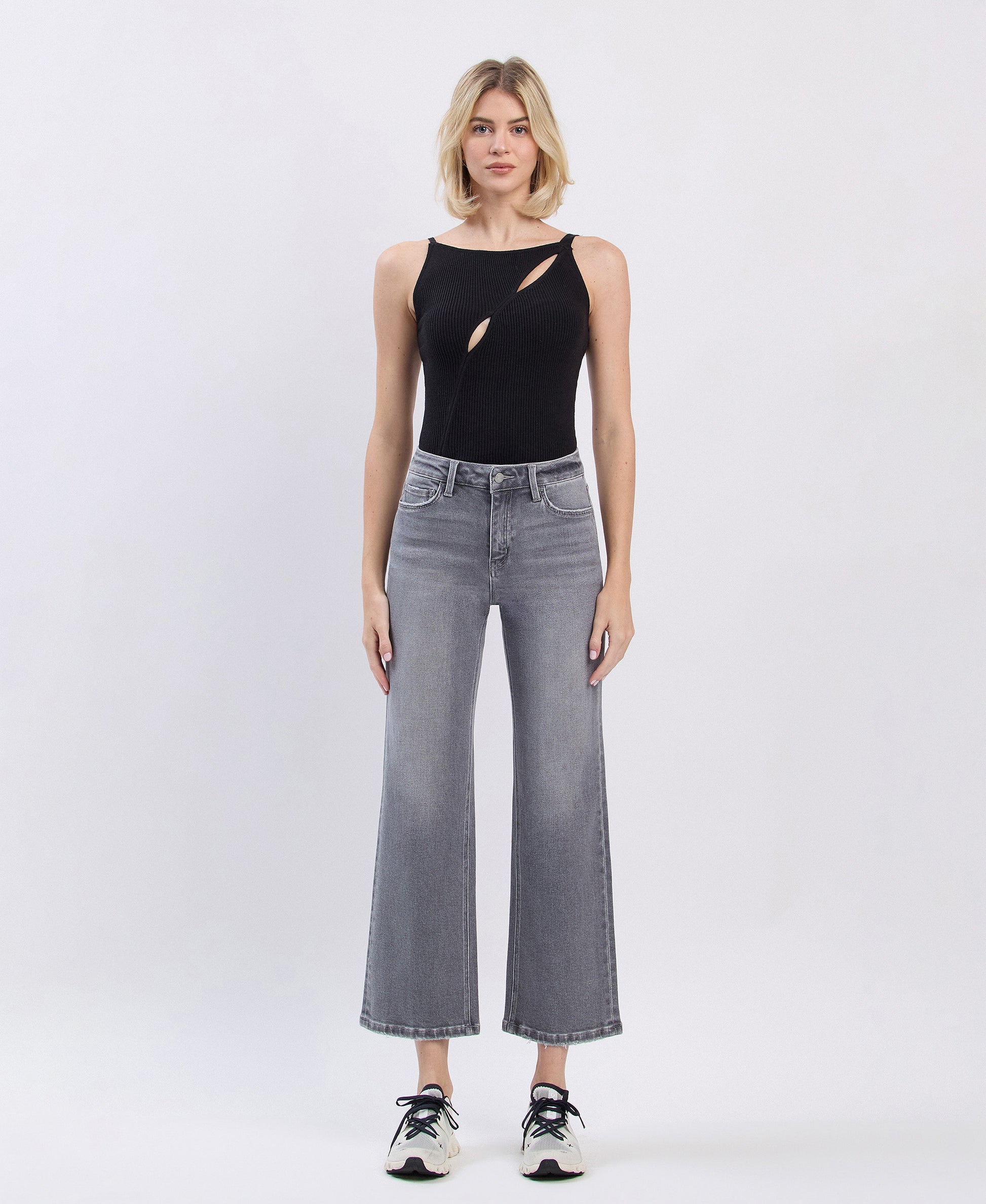Front product images of River Eden - High Rise Ankle Slim Wide Leg Jeans