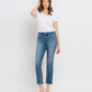 Front product images of River Lagan - High Rise Uneven Raw Hem Slim Straight Jeans