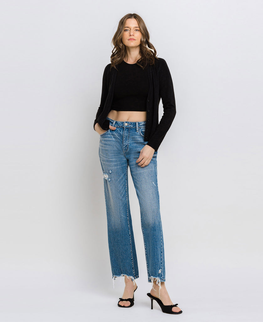 Front product images of River Welland - High Rise Straight Ankle Jeans