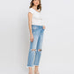 Right 45 degrees product image of Torne River - High Rise Raw Crop Straight Jeans