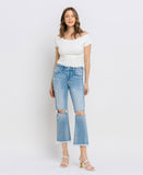 Front product images of Torne River - High Rise Raw Crop Straight Jeans