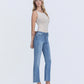 Right 45 degrees product image of Reptar - High Rise Raw Hem Crop Flare Jeans