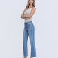 Left 45 degrees product image of Reptar - High Rise Raw Hem Crop Flare Jeans