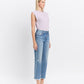 Right 45 degrees product image of Periwinkle - High Rise Frayed Hem Crop Straight Jeans