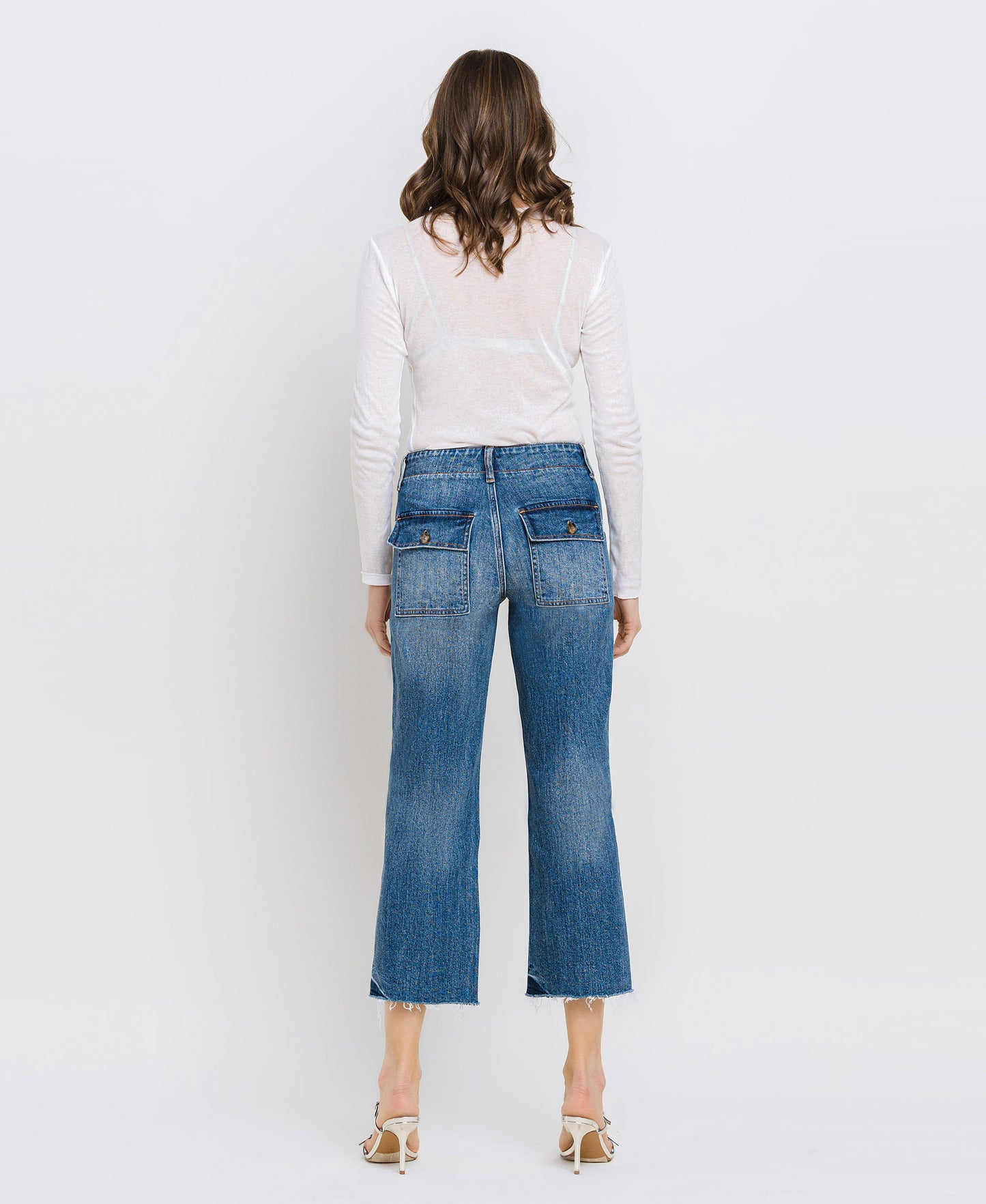 Back product images of Yacht - High Rise Crop Utility Straight Jeans