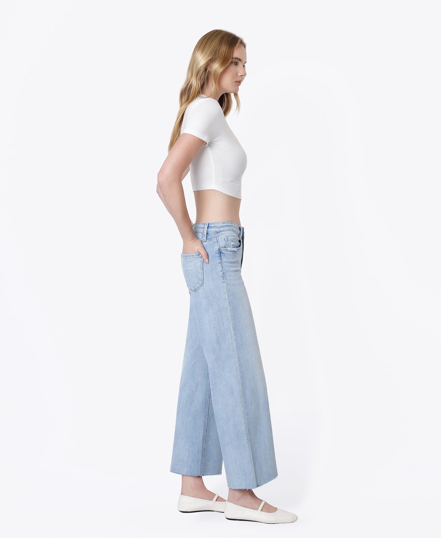 Right side product images of Ben Rinnes - High Rise Wide Leg Jeans
