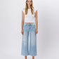 Front product images of Cava - High Rise Two Buttons Crop Wide Leg Jeans